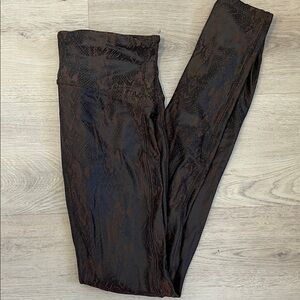SPANX Brown and Black Snake Print Leggings